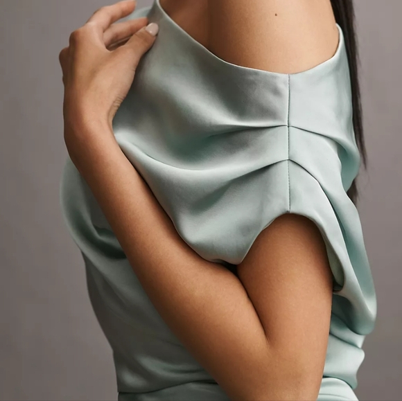 MISHA COLLECTION Light Blue One-Shoulder Mini Dress - Picture 3 of 12